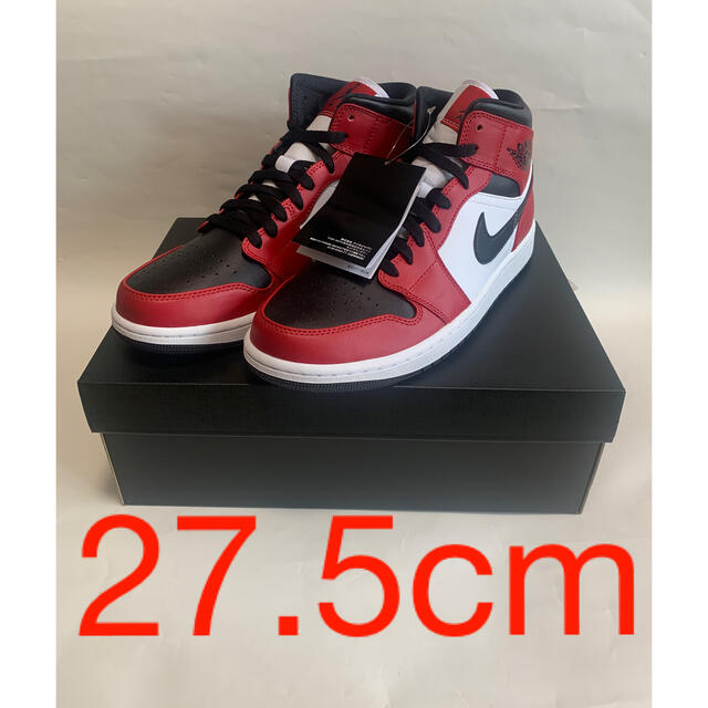 【27.5cm】NIKE AIRJORDAN1 MIDシカゴ ブラック トゥメンズ