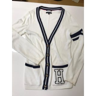 トミーヒルフィガー(TOMMY HILFIGER)のトミーフィルフィガー　スポーツ　白カーディガン　レディース(カーディガン)