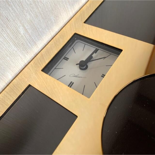 時計付き メタル フォトフレーム　ゴールド インテリア/住まい/日用品のインテリア小物(フォトフレーム)の商品写真