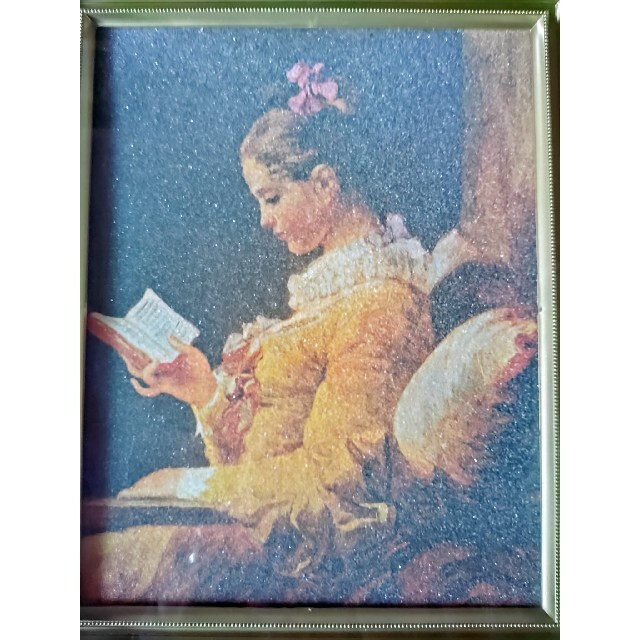 本を読む少女 フラゴナール 水晶画 ボンクラフト社製 額付き複製 本を読む少女 フラゴナール 水晶画 ボンクラフト社製 額付き複製