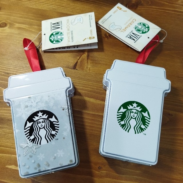 Starbucks Coffee(スターバックスコーヒー)のスターバックス　VIA缶　オーナメント　2個セット インテリア/住まい/日用品のインテリア小物(小物入れ)の商品写真