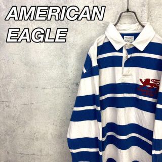 アメリカンイーグル(American Eagle)の希少 90s アメリカンイーグル ラガーシャツ ビッグシルエット 刺繍ロゴ美品.(ポロシャツ)