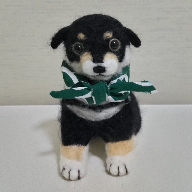 羊毛フェルト　いぬ　柴犬　黒柴　ハンドメイド