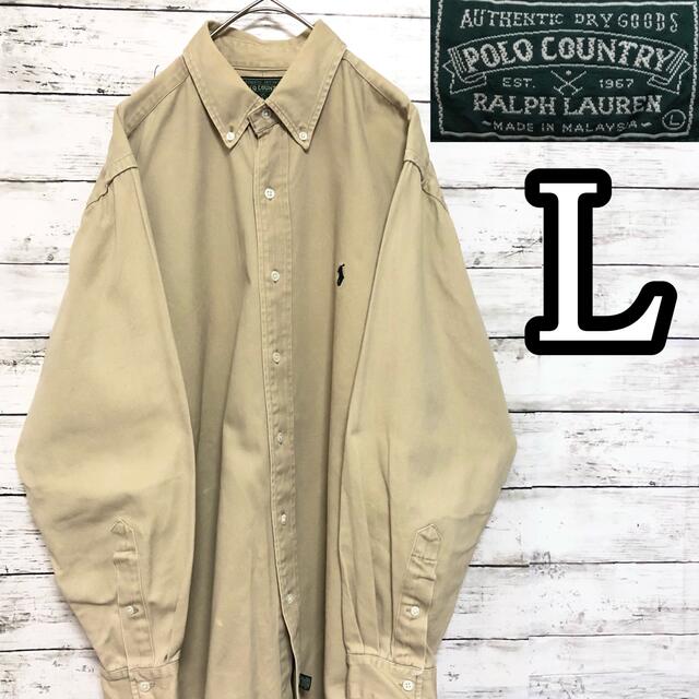 RRL(ダブルアールエル)の80s 90s ポロ カントリー ラルフローレン L ベージュ シャツ RRL メンズのトップス(シャツ)の商品写真