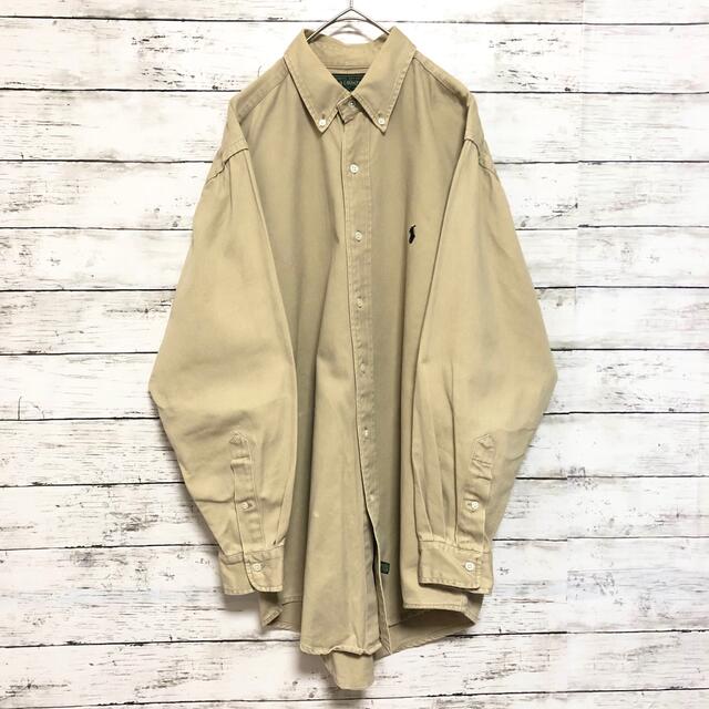 RRL(ダブルアールエル)の80s 90s ポロ カントリー ラルフローレン L ベージュ シャツ RRL メンズのトップス(シャツ)の商品写真