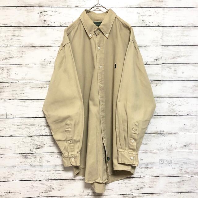 RRL(ダブルアールエル)の80s 90s ポロ カントリー ラルフローレン L ベージュ シャツ RRL メンズのトップス(シャツ)の商品写真