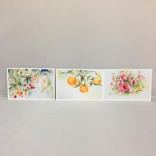 あー19印刷絵葉書3枚セット　水彩画　ミニ絵(アート/写真)