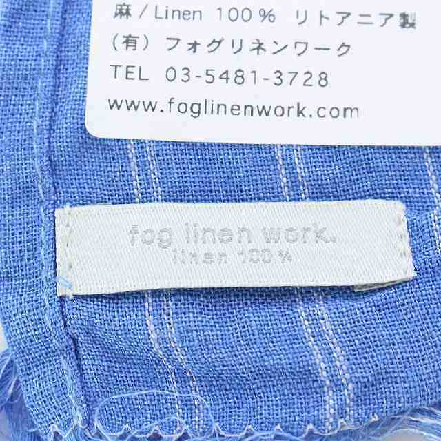 fog linen work(フォグリネンワーク)のフォグリネンワーク ストール ショール ストライプ 麻 リネン 青  白 レディースのファッション小物(ストール/パシュミナ)の商品写真