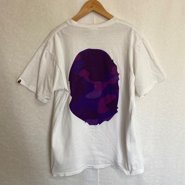 A BATHING APE(アベイシングエイプ)のA BATHING APE  BAPE  白×紫 Mサイズ メンズのトップス(Tシャツ/カットソー(半袖/袖なし))の商品写真