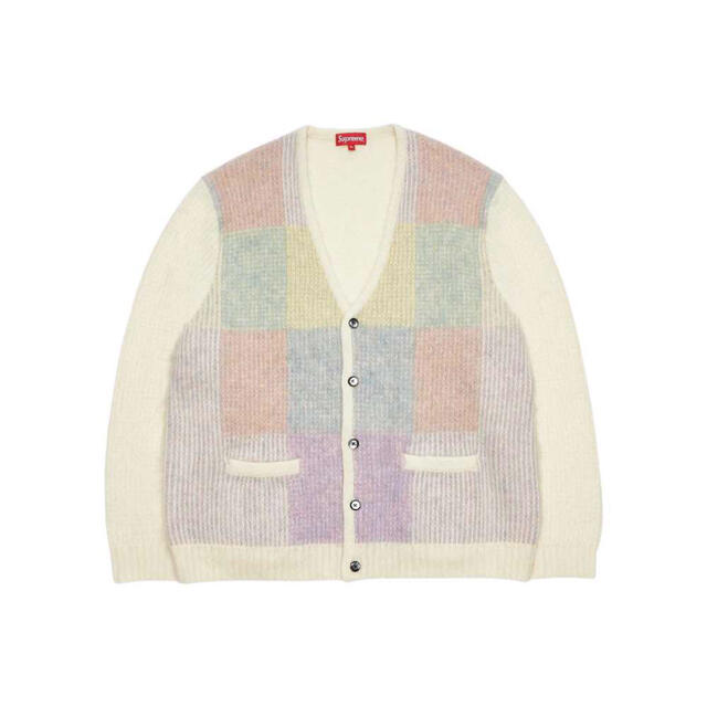 Supreme Brushed Grid Cardigan "White"