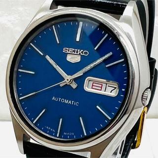 セイコー(SEIKO)の【さくら様専用】セイコー SEIKO5 機械式自動巻き メンズ 腕時計 ブルー(腕時計(アナログ))