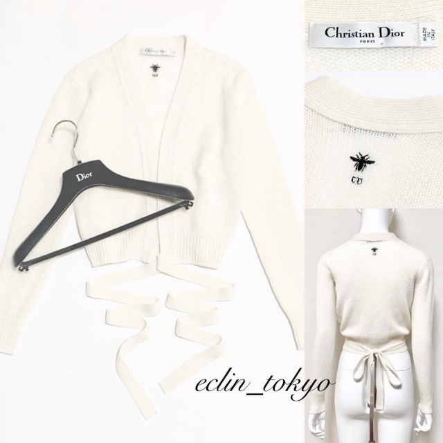 新品同様 ChristianDior 新品同様 - Dior Christian カシミヤ E3425 カーディガン リボン カーディガン