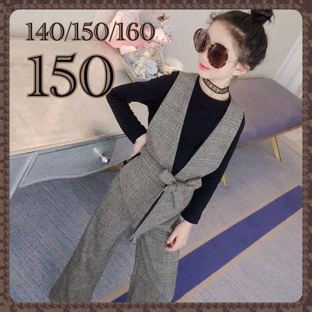 ♡ シャツ＆ベスト セットアップ ♡キッズ パンツ スーツ 女の子 150の ...