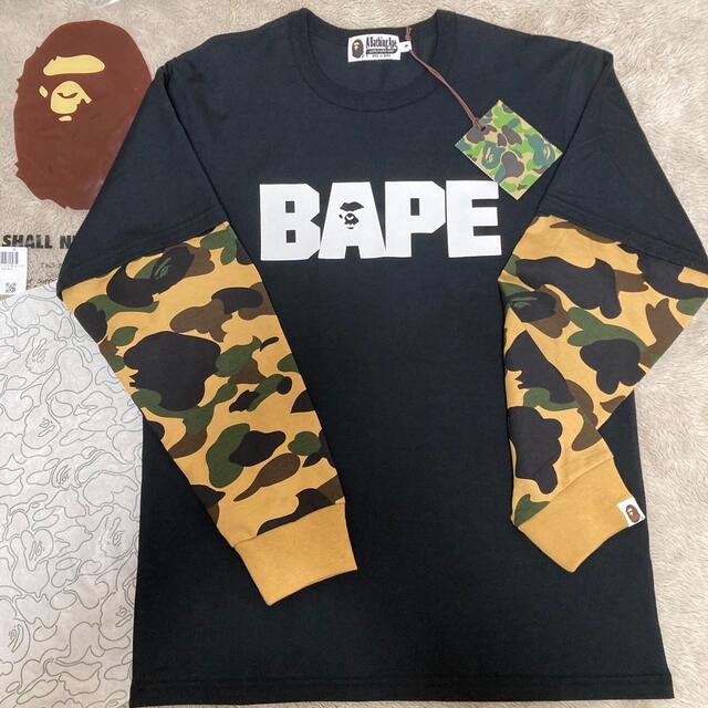 BAPE 1st CAMO L/S長袖Tシャツ　黄m