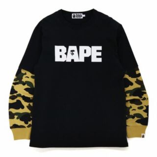 アベイシングエイプ(A BATHING APE)の新品 タグ付 BAPE ベイプ 1ST CAMO LAYERED L/S TEE(Tシャツ/カットソー(七分/長袖))