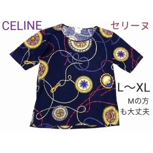 ○ CELINE セリーヌ ネイビー系半袖Tシャツ