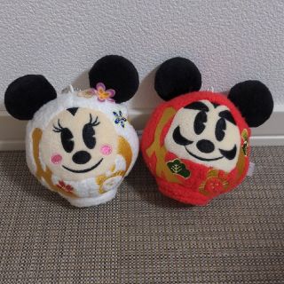 ディズニー(Disney)のだるまミッキー＆ミニーぬいば(キャラクターグッズ)