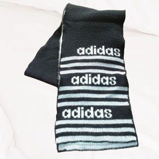 アディダス(adidas)のアディダス adidas キッズ マフラー 黒×白 スポーツ モノトーン(マフラー/ストール)