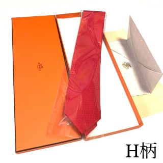 エルメス(Hermes)の☆極美品 試着程度☆HERMES H柄 ネクタイ(レッド)(ネクタイ)