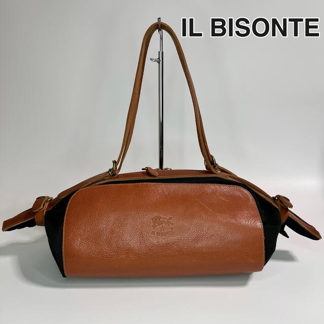 一流の品質 IL BISONTE - 22S100 極美品 IL BISONTE イルビゾンテ ハンドバッグ 黒 ハンドバッグ