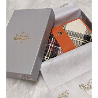 ヴィヴィアンウエストウッド(Vivienne Westwood)の新品　未使用☆　ヴィヴィアンウエストウッド　長財布　オレンジチェック(財布)