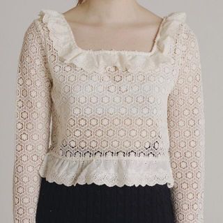 エピヌ(épine)のepine  square neck lace blouse(シャツ/ブラウス(長袖/七分))