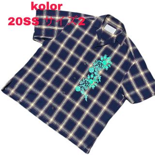 カラー(kolor)の【美品】kolor 20SS リネンコットンチェックシャツ(シャツ)