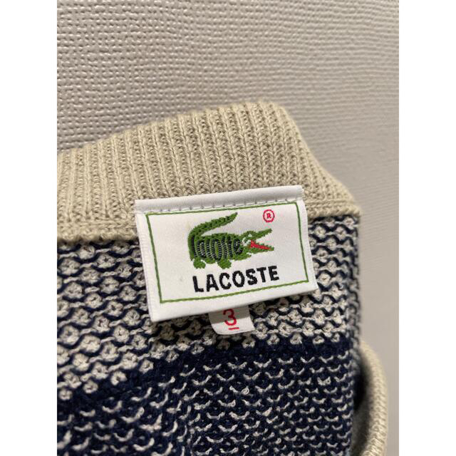 lacoste コットンナイロン混 ボーダー ニット セーター 3