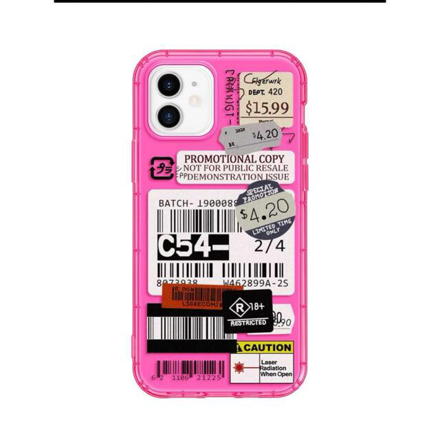 iPhone 13mini ケースカバー　ラベルバーコード柄　ピンク スマホ/家電/カメラのスマホアクセサリー(iPhoneケース)の商品写真