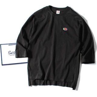 ロンハーマン(Ron Herman)のfruit of the loom ロゴワッペン7分袖Tシャツ 黒L(Tシャツ/カットソー(七分/長袖))