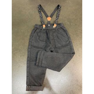 ザラ(ZARA)の【ZARA／ザラ】サスペンダー付きパンツ　98cm ダークグレー(パンツ/スパッツ)