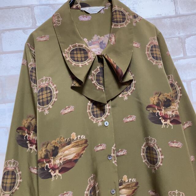 ヒート 襟リボン カーキ グリーン レトロ ヴィンテージ 柄シャツ - 通販 - www.od-ju.rs