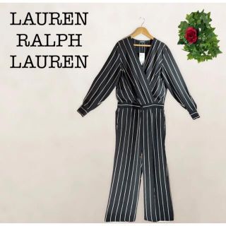 ラルフローレン(Ralph Lauren)の【新品未使用】ローレンラルフローレン　コンビネゾン　ストライプ　ワンピース　 M(ロングワンピース/マキシワンピース)