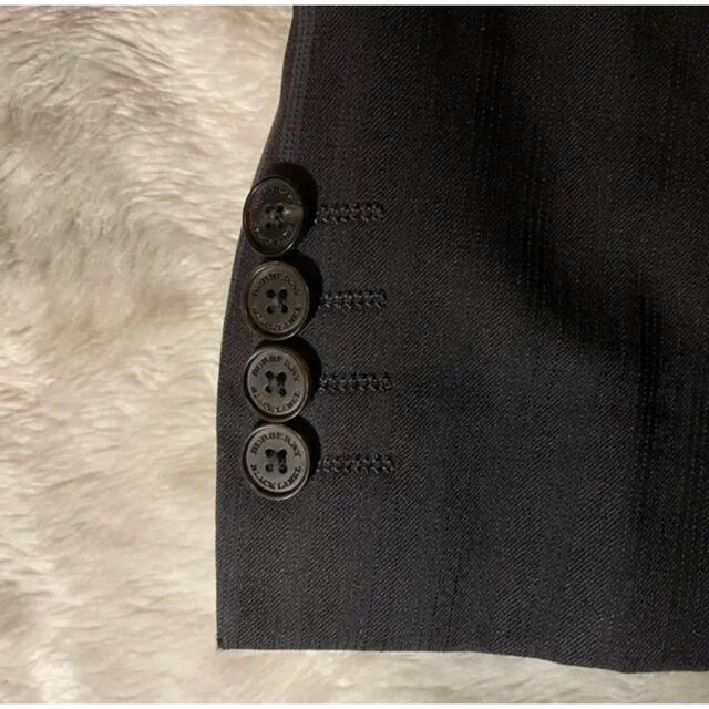 BURBERRY BLACK LABEL(バーバリーブラックレーベル)のバーバーリーブラックレーベル　テーラードジャケット　ウール　ストライプ　ブラック メンズのジャケット/アウター(テーラードジャケット)の商品写真