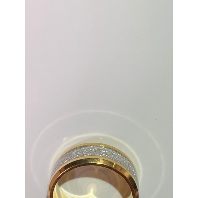 新品　ステンレススチール　12号　男女兼用　金属製　隕石パターン　金色 111 メンズのアクセサリー(リング(指輪))の商品写真