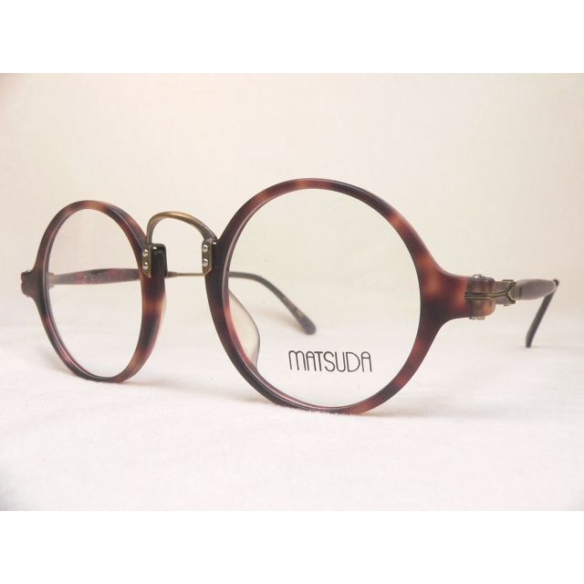最新デザインの ヴィンテージ MATSUDA 眼鏡 レンズ有 アンティーク風 丸レンズ フレーム サングラス/メガネ