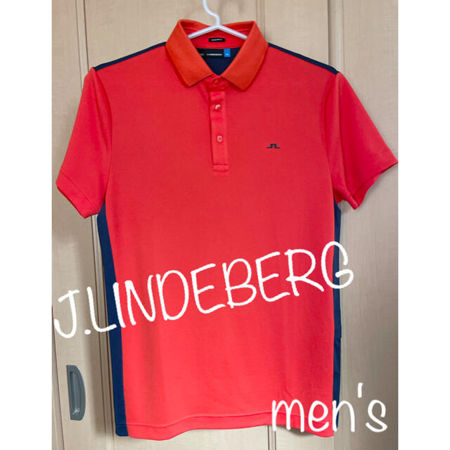 J.LINDEBERG  ポロシャツ　L   赤　ゴルフウェア