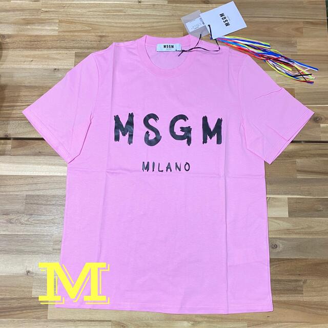 新品　MSGM エムエスジーエム　ロゴTシャツ　ピンク　半袖　メンズ　S 人気