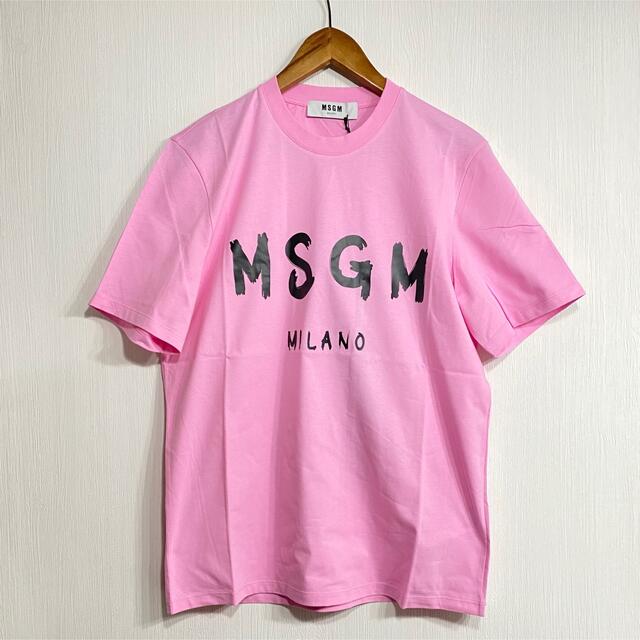 新品　MSGM エムエスジーエム　ロゴTシャツ　ピンク　半袖　メンズ　S 人気