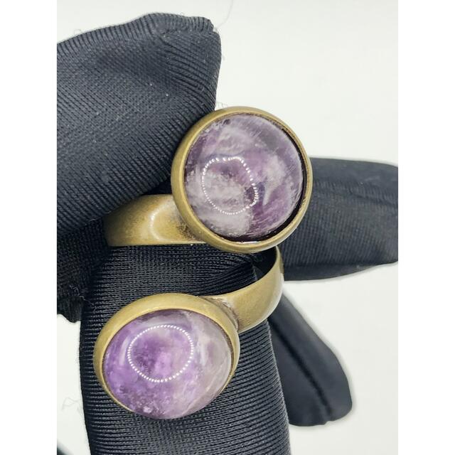 アメジスト指輪 クリスタルリング 水晶指輪 パワーストーンリング 紫クリスタル メンズのアクセサリー(リング(指輪))の商品写真