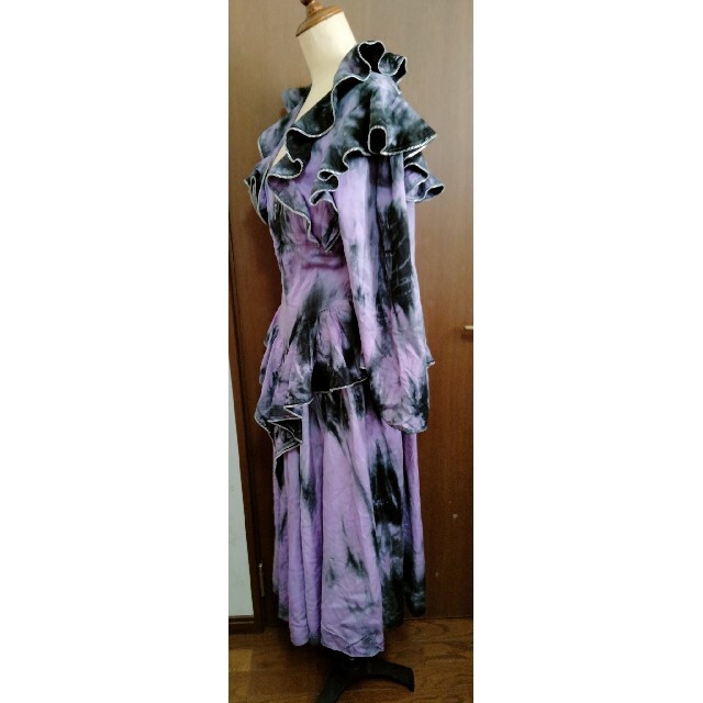 MAICK HAROLD PARIS TM　ロング　ドレス　ワンピース　紫×黒えぐみんレトロワンピース