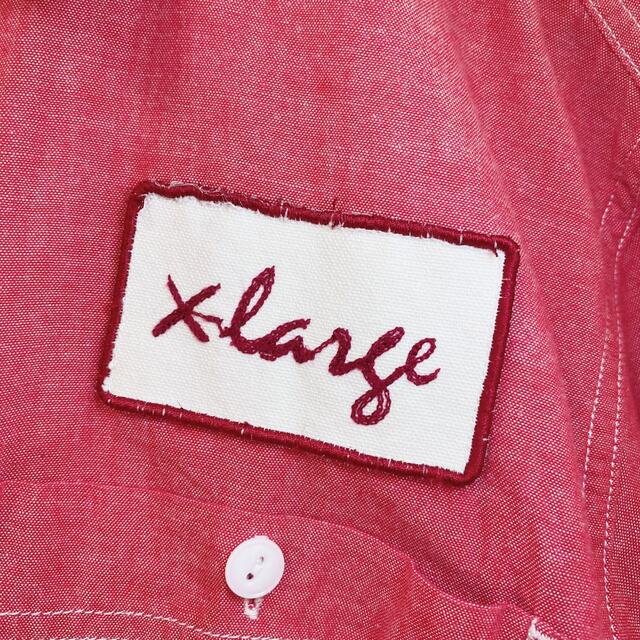 XLARGE(エクストララージ)の【美品】X-LARGE エクストララージ　ワークシャツ　七分袖　刺繍ワッペン メンズのトップス(シャツ)の商品写真