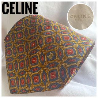 セリーヌ(celine)の極美品⭐️シルク100%⭐️セリーヌ トリオンフ ブランドロゴ刺繍 ネクタイ(ネクタイ)