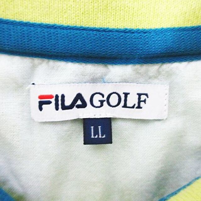 FILA(フィラ)のフィラ FILA GOLF ポロシャツ 半袖 ロゴ 刺繍 LL イエロー スポーツ/アウトドアのゴルフ(ウエア)の商品写真