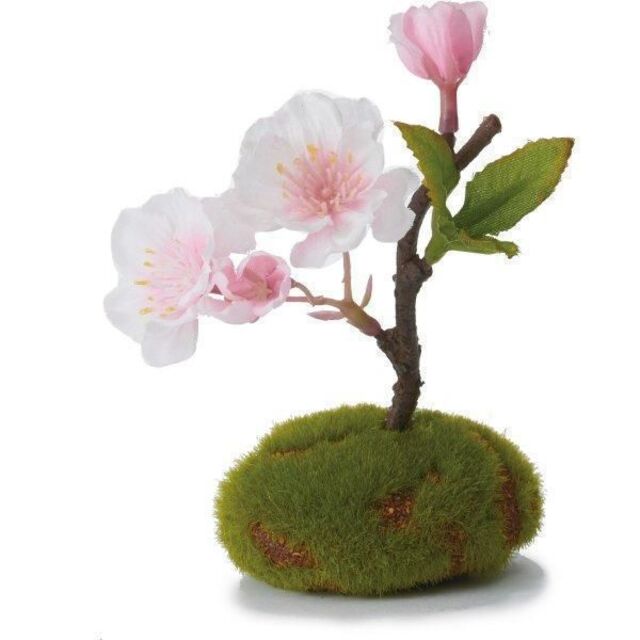 【新品/2個セット】ミニ桜苔玉 造花 花材 置物 インテリア アートフラワー ハンドメイドのフラワー/ガーデン(その他)の商品写真