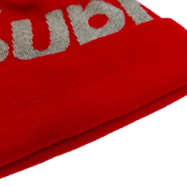 SUPREME シュプリーム 18AW Reflective Big Logo Beanie リフレクティブビックロゴニットビーニー 帽子 レッド