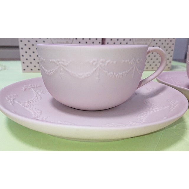 LADUREE(ラデュレ)の【ラデュレ！】ティーカップ&ソーサー 2客セット ピンク♪ インテリア/住まい/日用品のキッチン/食器(食器)の商品写真