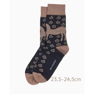 マリメッコ(marimekko)のmarimekko Musta tamma ソックス　23,5-24,5cm(ソックス)