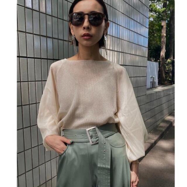 Ameri VINTAGE - ameri VOLUME SLEEVE SHEER KNIT TOPの通販 by A ...