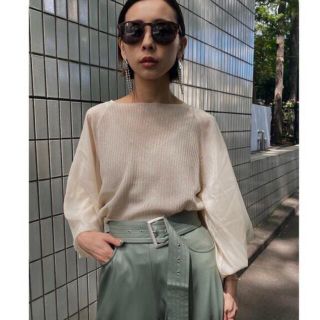 アメリヴィンテージ(Ameri VINTAGE)のameri VOLUME SLEEVE SHEER KNIT TOP(シャツ/ブラウス(長袖/七分))